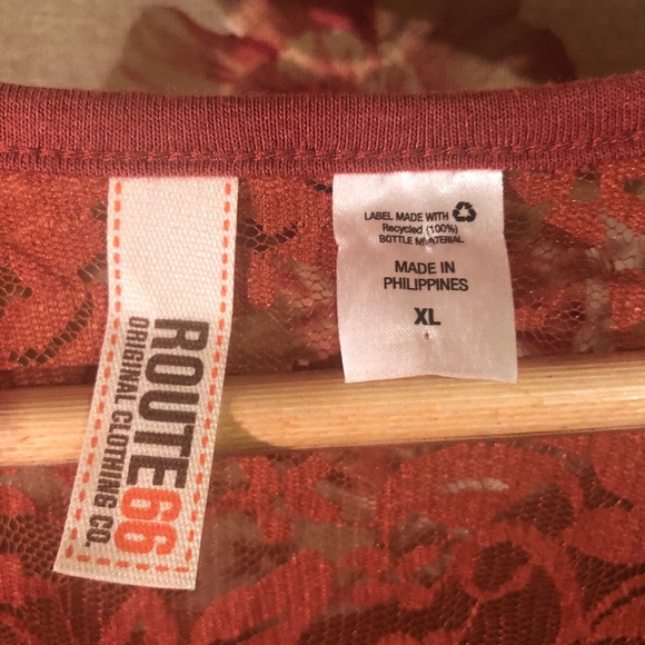 Route 66 red long sleeve lace - Picture 3 of 5